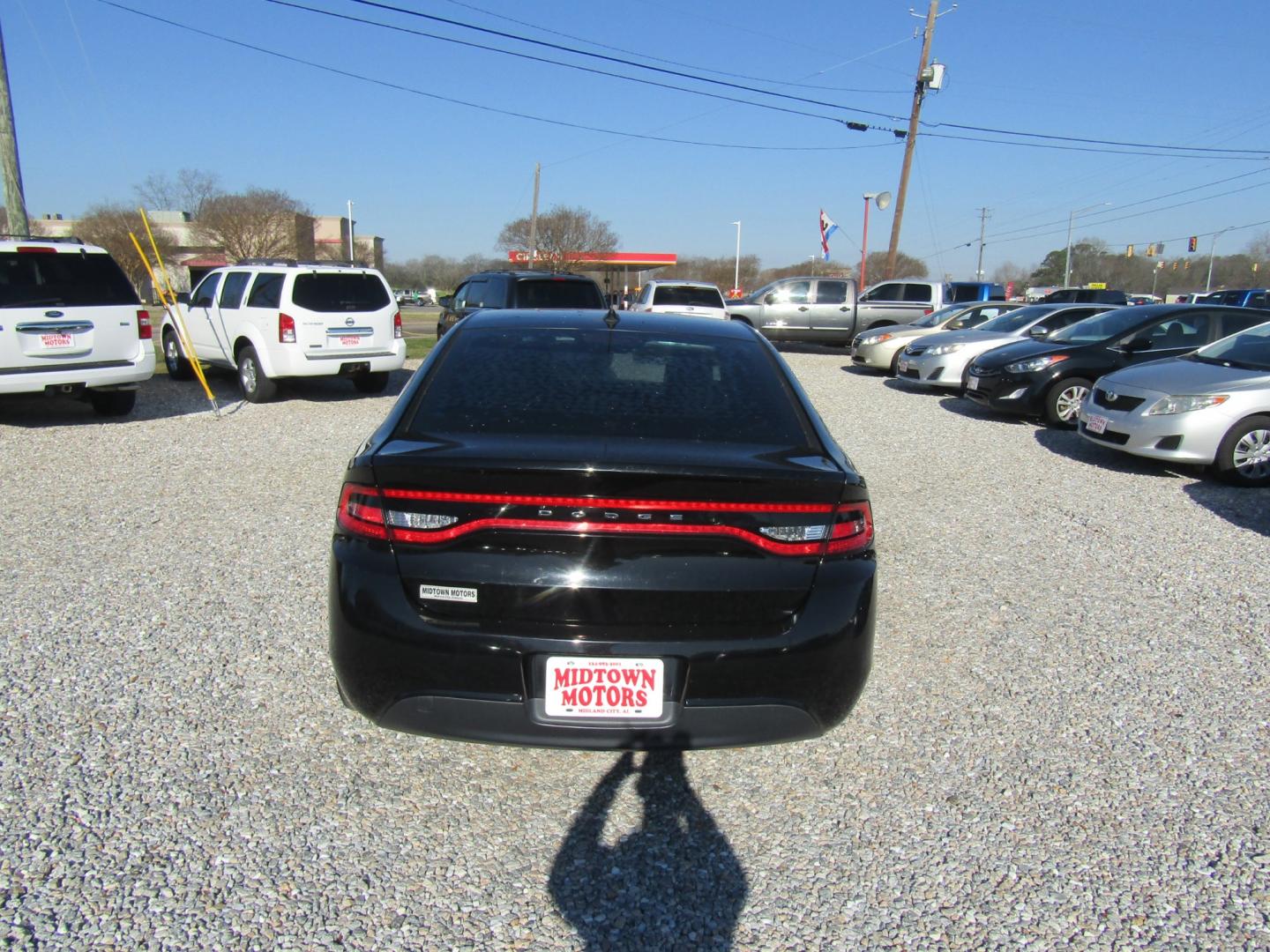 2015 Black /Black Dodge Dart SE (1C3CDFAA9FD) with an 2.0L L4 DOHC 16V TURBO engine, Automatic transmission, located at 15016 S Hwy 231, Midland City, AL, 36350, (334) 983-3001, 31.306210, -85.495277 - Photo#6